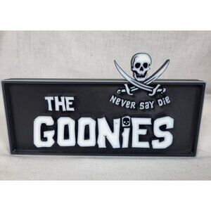"The Goonies Never Say Die" Logo Sign Display 80's 3D Retro Art Wall Desk Shelf